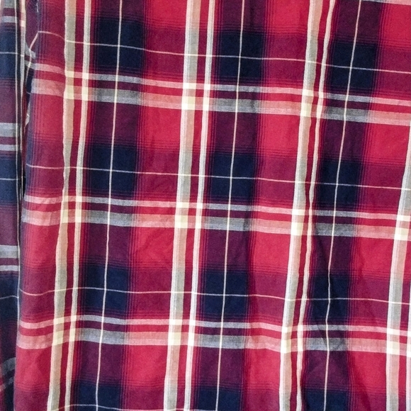 Roper Western Shirt Mens XL Red White Blue Pearl Snaps Short Sleeve Pockets - Picture 10 of 10